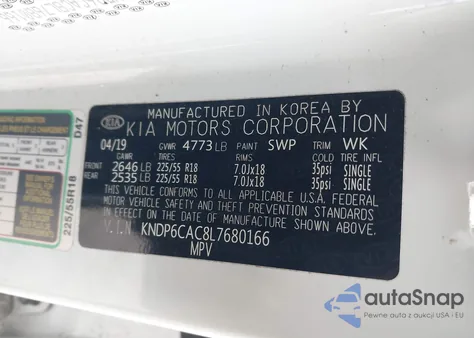2020 Kia Sportage S from USA, damaged, VIN KNDP6CAC8L7680166